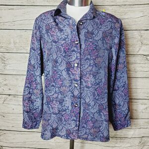 Veronese Long Sleeve Button Down Shirt Size Medium